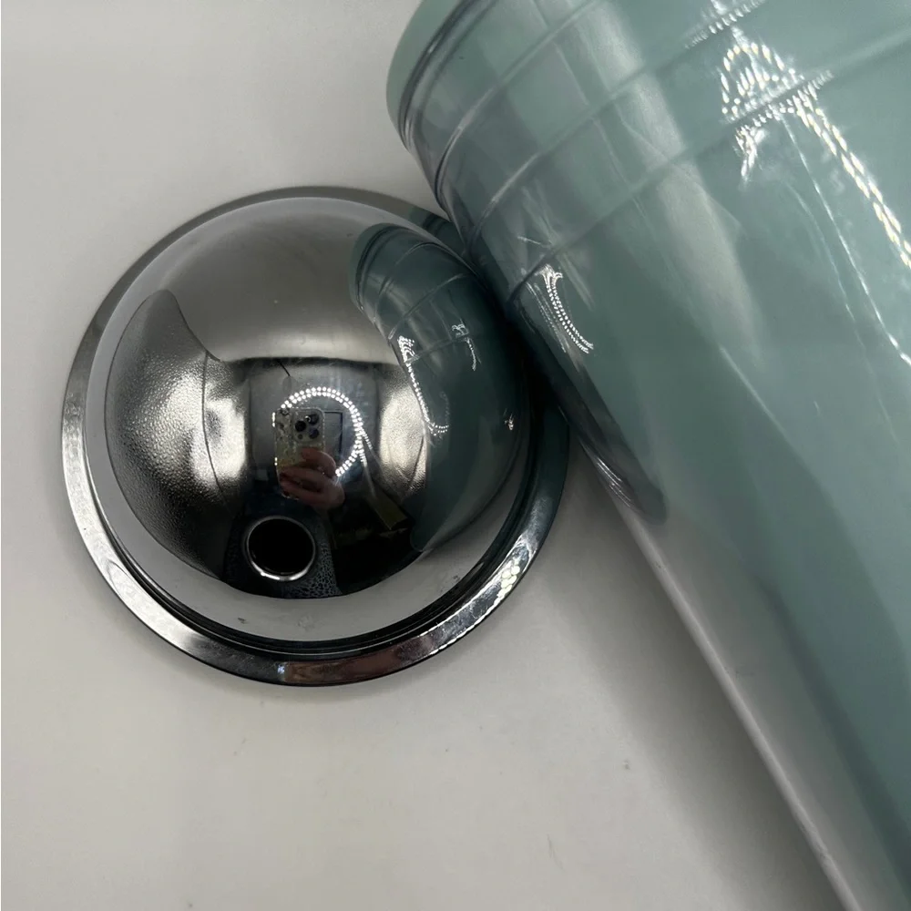 2012 Starbucks Teal Chiseled Cold Venti 24oz Mug Cup, Domed Frappuccino‎ Lid